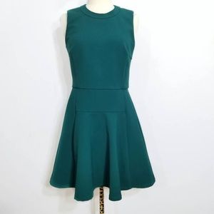 Madewell Fit n Flare green dress